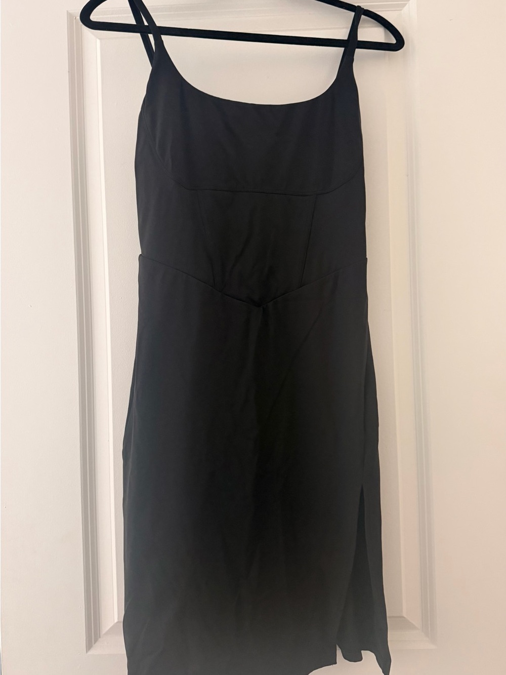 HALARA Black Mini Slip Dress with Thin Straps